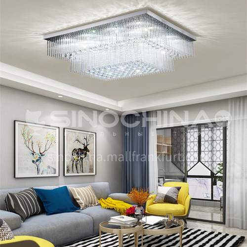 Living room crystal lamp rectangular modern led ceiling lamp bedroom dining room lamp GD-1217